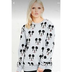 MICKEY MOUSE DISNEY ALL OVER PRINT SWEATSHIRT WOMENS XL